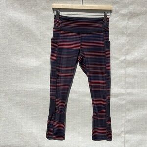 Lululemon Pace Rival Crop Full-On Luxtreme Twisted Dune Alarming BlackBlack Sz 4